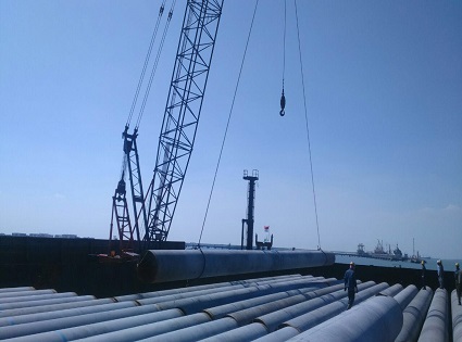 Spun Piles | Barge Charter